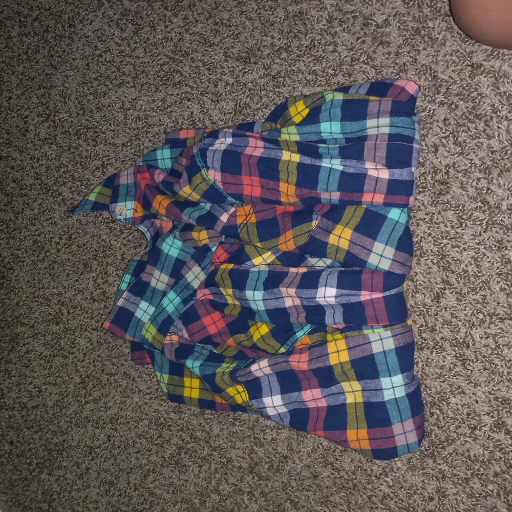 Cat & Jack Flannel/Shirt: L (Girls), Multicolor/Rainbow